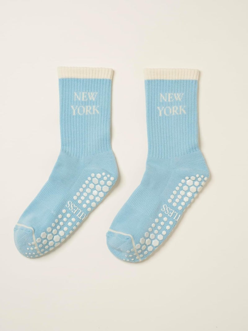 Shapes Studio Crew Half Calf Grip Socks, Cutest Fruits Pilates Socks, Ruffle socks, Non-Slip, Barre Yoga Fitness - Image 5